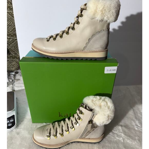 Kate Spade Maira S370758 Off White Hiking Boot 8.5M Box included NEW - Picture 1 of 5